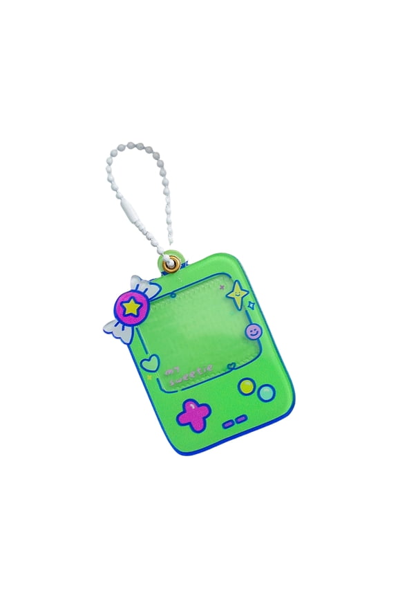 Acrylic Card Holders Photo Storage Pendant Card Clip Photo Card Holders with Keychain Creative Keyrings for Daily Travel