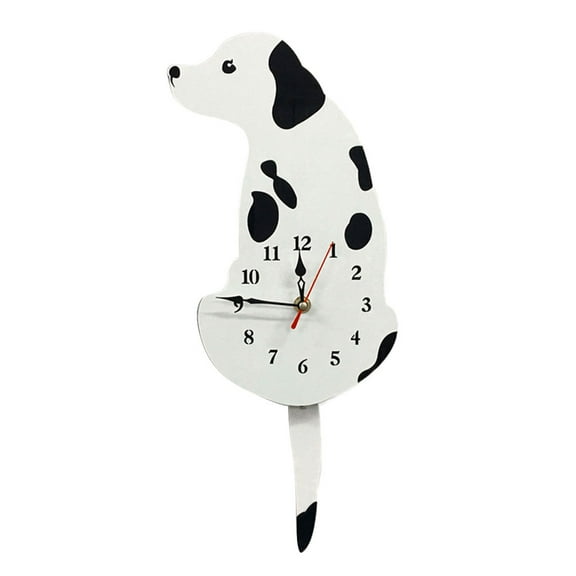 Acrylic Cartoon Clock Tail Wagging Labrador Dog Decor Clock Photo Prop White