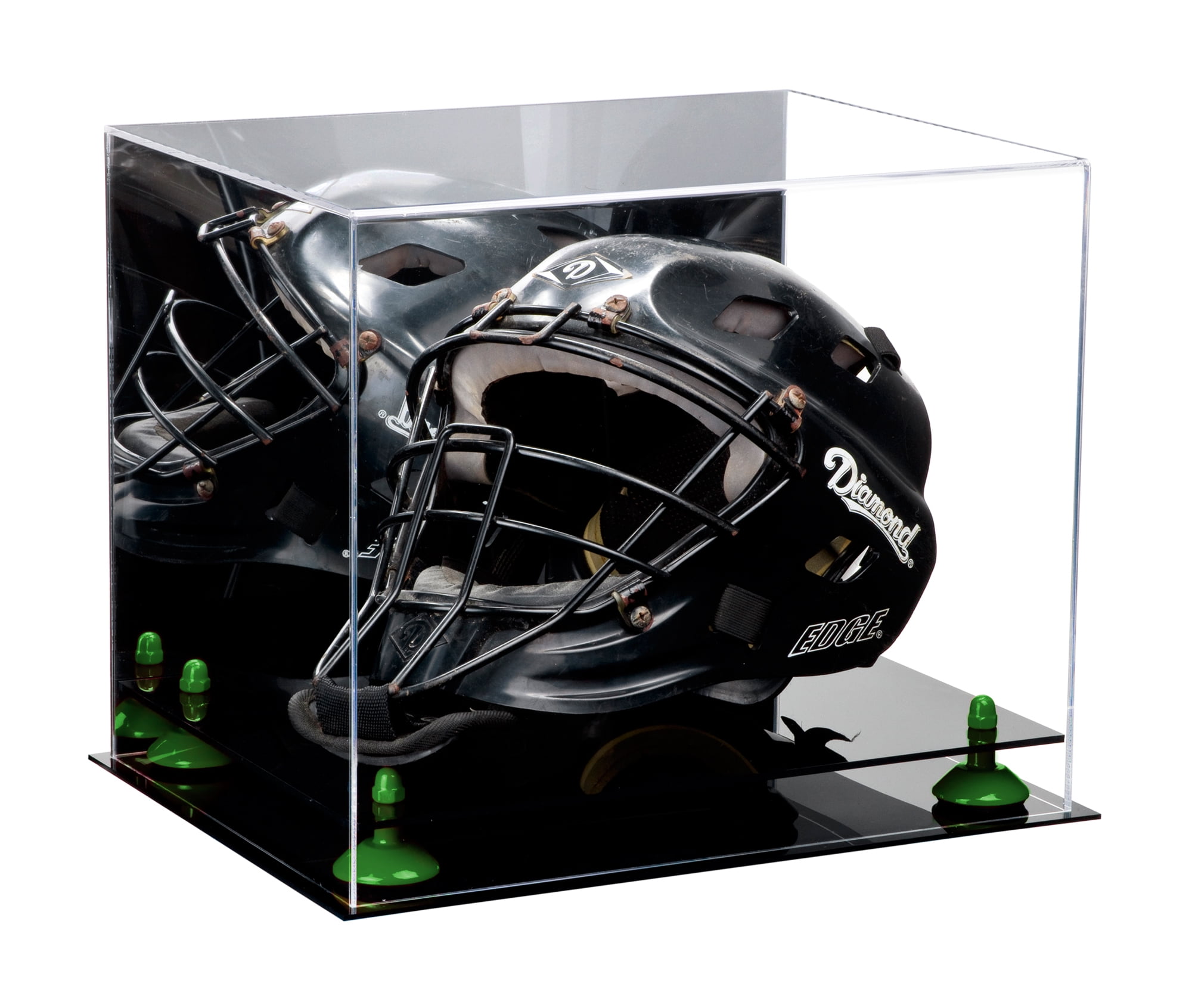 Acrylic Catchers Helmet Display Case with Mirror and Green Risers (A002 ...