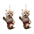 thumbnail image 1 of Acrylic Cats Car Pendant Cats Car Pendant Decor Hanging Cats Ornament for Car Mirror 2D Flat Car Cats Pendant with Lanyard Cartoons, 1 of 3