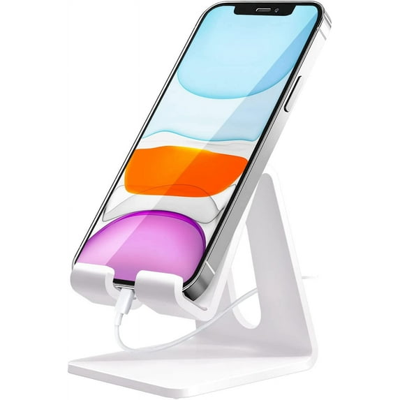 Acrylic Cell Phone Stand, Portable Phone Holder, White Phone Stand for Desk, Compatible with Phone16 15 14 13 12 Pro Max Mini 11 Plus, Switch, Android Smartphone, Pad, Tablet, Desk Accessories