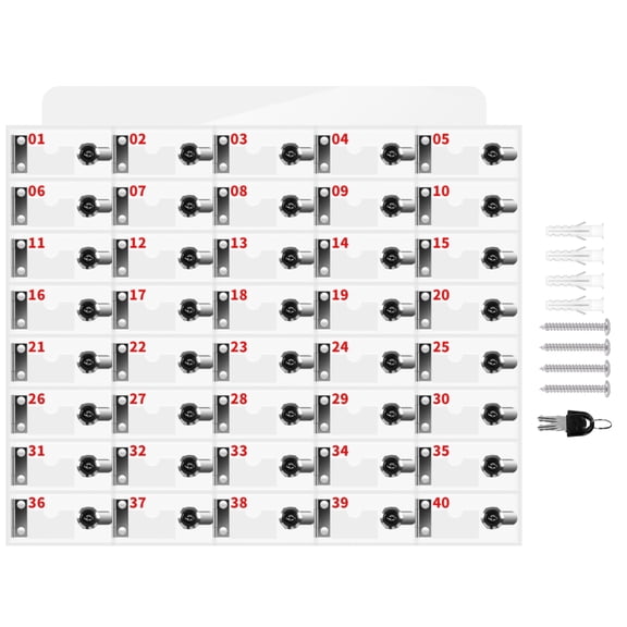 Acrylic Cellphone Storage Box for Classroom with Door Locks and Keys , Wall-Mounted Cell Phone Storage Cabinet for School Factory Office,40 Slots