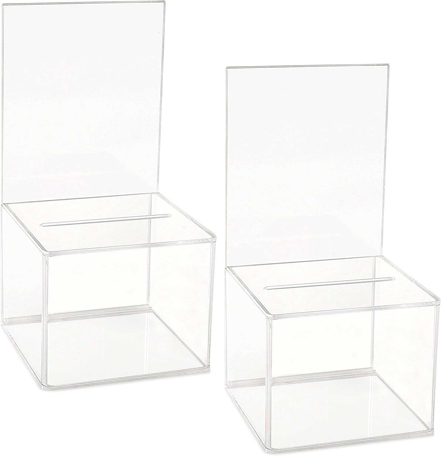 Clear Acrylic Donation and Suggestion Box with Display Area