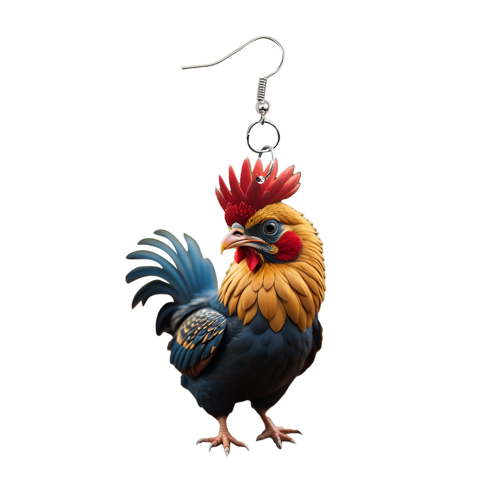 Cute Y2K Acrylic Hen Chicken Hook Earrings Unique Animal Jewelry