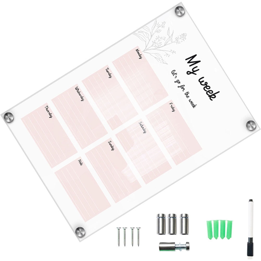 Acrylic Chore Chart Board Wedding Decoration 2 Sets Weekly Planner Mini
