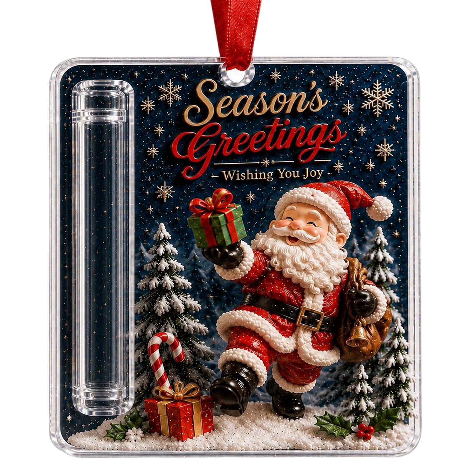 Acrylic Christmas Clip Money Holder Ornament 3.94 in x 3.94 in for ...