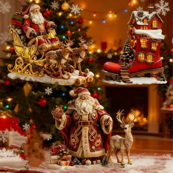 Acrylic Christmas Decor under $5! Cagogo Acrylic Christmas Ornaments, Laser Engraved Santa Figurine, Holiday Shelf Decor, Christmas Tabletop Decoration, Festive Home Accent, Christmas Collectible