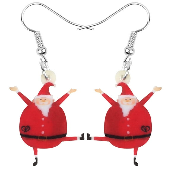 Acrylic Christmas Fun Santa Claus Earrings Santa Drop Dangle Jewelry For Women Charms Holiday Gifts