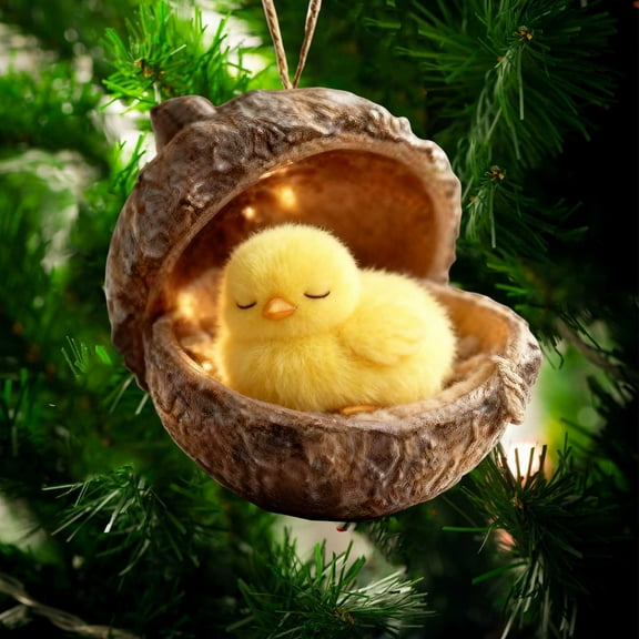 Acrylic Christmas Ornament(2D) - Vibrant Colorful Animal on Festive Tree, Christmas Tree Shape Classic Hanging Decor for Holiday & Winter Home Decorations(E)