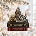 Tree Intital Acrylic Christmas Ornament Mechanical Engineer Gears Personalized Tree ...