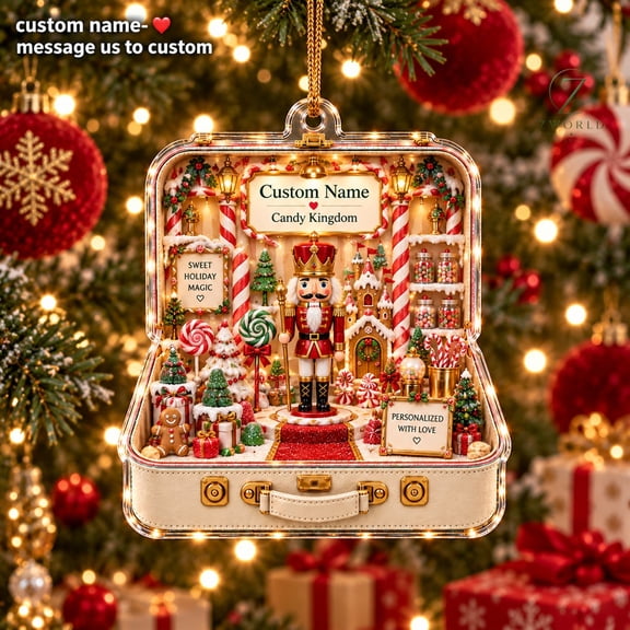 Acrylic Christmas Ornament Personalized Candy Nutcracker Tree Hanging Holiday Gift