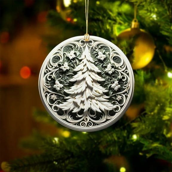 Acrylic Christmas Ornaments,3D Small Pendant Mini Christmas Tree Hanging Decoration,Indoor Holiday Xmas Tree Ornaments for Seasonal Home Decor