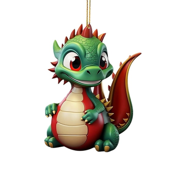 Acrylic Christmas Pendant Hanging Ornaments Dog/Sloth/Cow/Dragon Baby Christmas Tree Ornament For Christmas Tree Holidays Party Car Home Decor