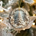 thumbnail image 1 of Acrylic Christmas Pendant Round Textured Home Ornament, Decorative Concave Pendant for Tree, Wall or Living Room Seasonal Accent, 1 of 2