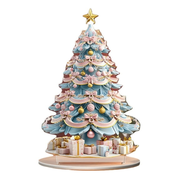 Acrylic Christmas Tree Desktop Decor - Mini Christmas Tree,Holiday Ornaments for Home/office Decor,Festive Christmas Tree Decoration,7.8in