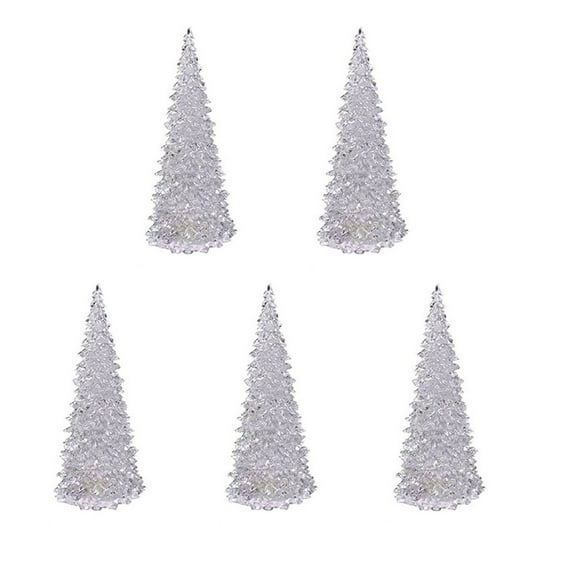 Acrylic Christmas Tree Lamp Decorations Enchanted Light Up 7 Colors Changing Lights, 6.5 Inch Mini Christmas Tree with Lights for Room Table Decor for Christmas Party Supplies