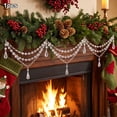 thumbnail image 1 of Acrylic Christmas Tree Ornament Decor 3-Layer Crystal Bead Garland, 19.7in Lightweight Hanging Swag with Snowflakes Ice Cones, Draping Decoration for Tree Mantel Fireplace, 1 of 6