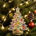 thumbnail image 1 of Acrylic Christmas Tree Ornament, Rhinestone Christmas Tree Hanging Pendant, Merry Christmas Decorations with Star Top for Car Window Home Holiday Party Gift, 1 of 7