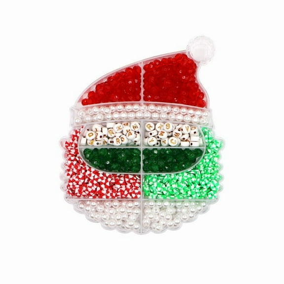 Acrylic Christmas bracelet DIY kit with shaped box – jewelry making beads set for kids crafts, holiday beading supplies and festive gift accessories