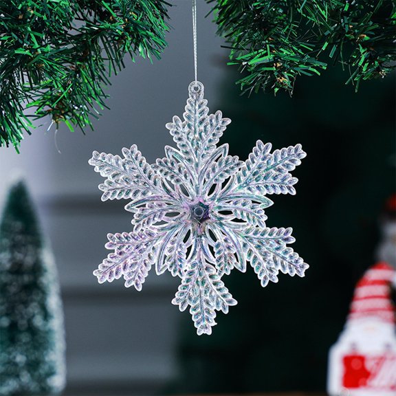 Acrylic Christmas snowflake hanging decoration, transparent ice crystal tree ornament, sparkling festive decor for gifts, for holiday decorating and seasonal joy