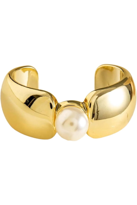 Acrylic Chunky Gold Bangle Bracelet for Women,Trendy Thick Knot Pearl Cuff Bracelet Wide Bangles Statement Punk Jewelry