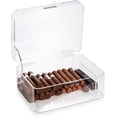 thumbnail image 1 of Acrylic Cigar Humidor Cigar Storage Box, Air Tight Cigar Container, Humidifier, Compartment for Humidity Pack Stores 50-75 Cigars (Black), 1 of 16