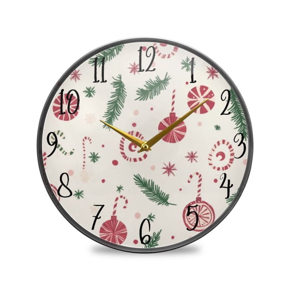 Acrylic Circular Clock 11.9x11.9 Inch Circular Clock Decorative Clock Creative Clock Dual-Purpose Clock Wall Clock Clock Decorate Your Space Christmas Lollipop
