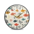 thumbnail image 1 of Acrylic Circular Clock 11.9x11.9 Inch Circular Clock Decorative Clock Creative Clock Dual-Purpose Clock Wall Clock Clock Decorate Your Space Colorful Cute Little Fish Seamless, 1 of 9