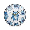 thumbnail image 1 of Acrylic Circular Clock 11.9x11.9 Inch Circular Clock Decorative Clock Creative Clock Dual-Purpose Clock Wall Clock Clock Decorate Your Space Little Blue Cartoon Monsters Cute, 1 of 9
