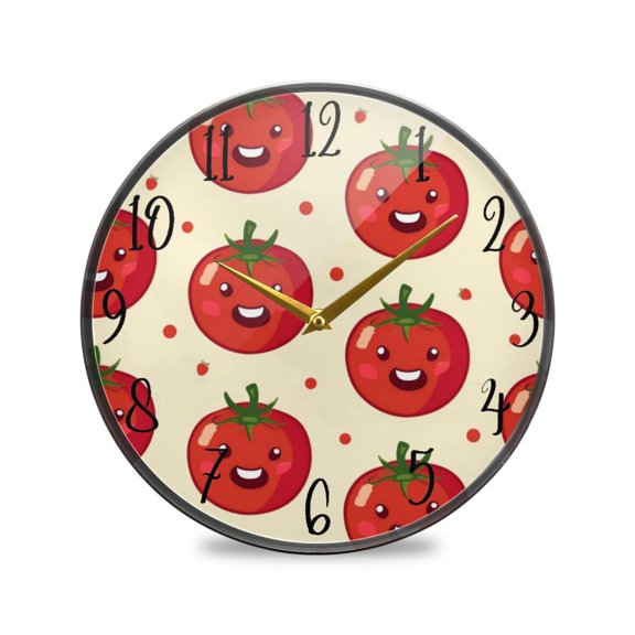 Acrylic Circular Clock 11.9x11.9 Inch Circular Clock Decorative Clock Creative Clock Dual-Purpose Clock Wall Clock Clock Decorate Your Space Lovely Tomato