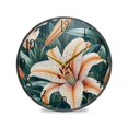 thumbnail image 1 of Acrylic Circular Clock 11.9x11.9 Inch Circular Clock Decorative Clock Creative Clock Dual-Purpose Clock Wall Clock Clock Decorate Your Space Pretty White Lilies, 1 of 9