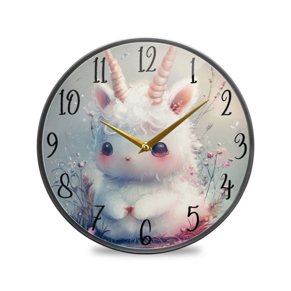 Acrylic Circular Clock 9.5x9.5 Inch Circular Clock Decorative Clock Creative Clock Dual-Purpose Clock Wall Clock Clock Decorate Your Space A Cartoon Sheep