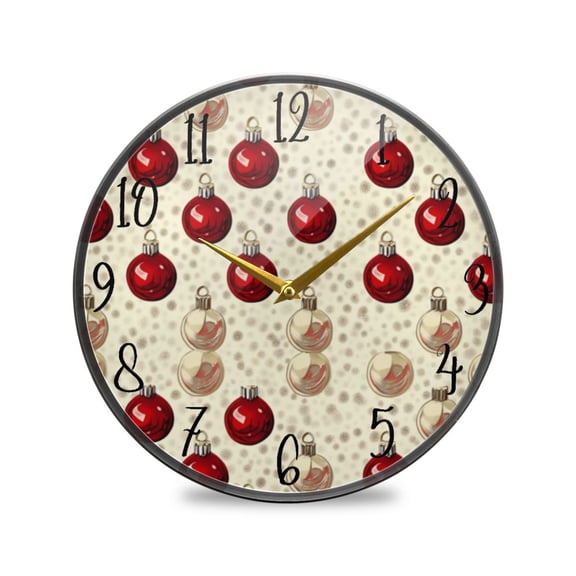 Acrylic Circular Clock 9.5x9.5 Inch Circular Clock Decorative Clock Creative Clock Dual-Purpose Clock Wall Clock Clock Decorate Your Space Christmas Cartoon Ball Picture
