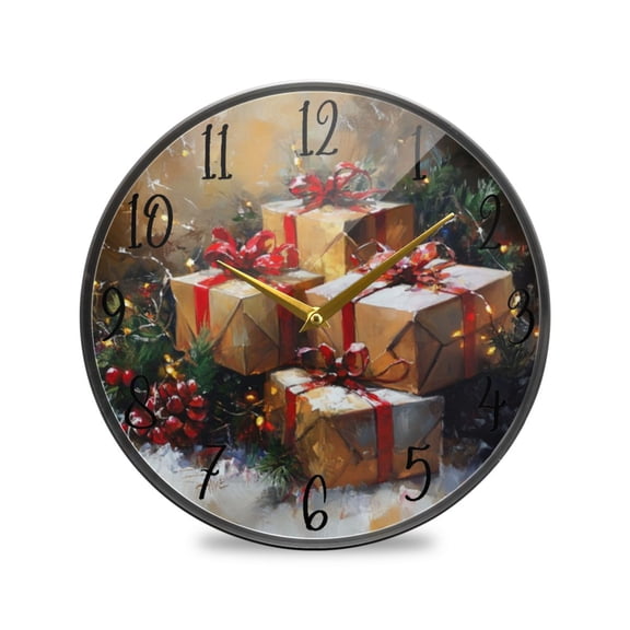 Acrylic Circular Clock 9.5x9.5 Inch Circular Clock Decorative Clock Creative Clock Dual-Purpose Clock Wall Clock Clock Decorate Your Space Christmas Cartoon Gift Picture