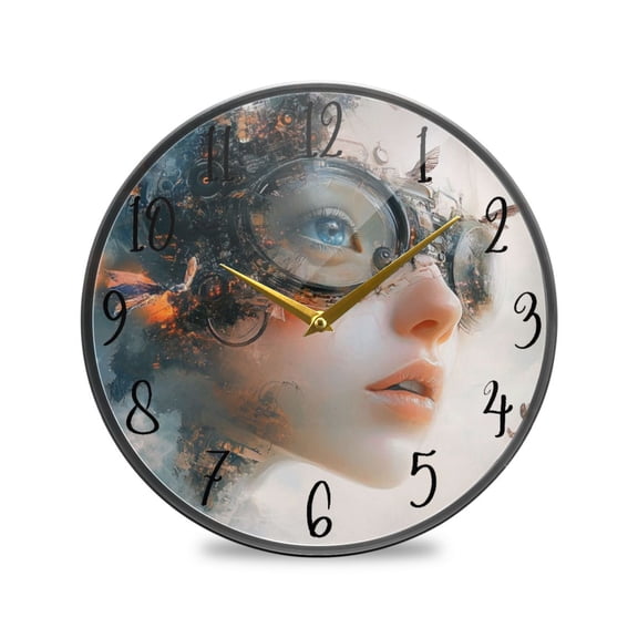 Acrylic Circular Clock 9.5x9.5 Inch Circular Clock Decorative Clock Creative Clock Dual-Purpose Clock Wall Clock Clock Decorate Your Space Future Beauty