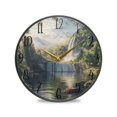 thumbnail image 1 of Acrylic Circular Clock 9.5x9.5 Inch Circular Clock Decorative Clock Creative Clock Dual-Purpose Clock Wall Clock Clock Decorate Your Space Mountain Scenery, 1 of 9