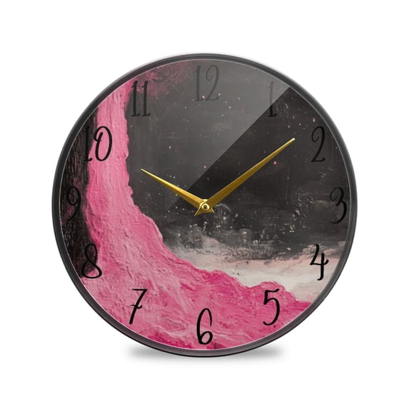 Acrylic Circular Clock 9.5x9.5 Inch Circular Clock Decorative Clock Creative Clock Dual-Purpose Clock Wall Clock Clock Decorate Your Space Pink Lava Picture