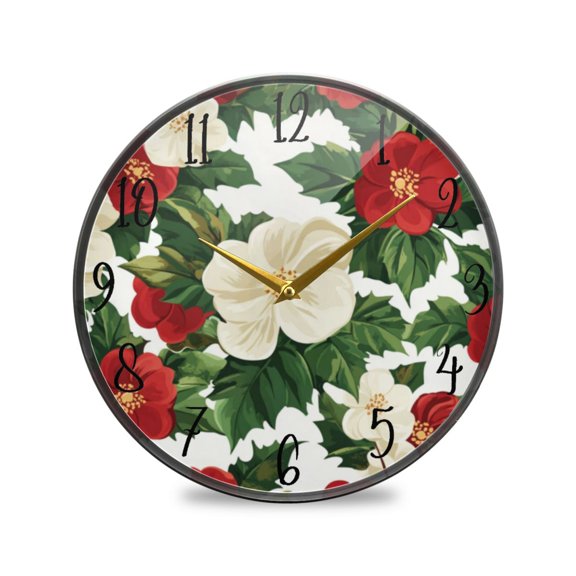 Acrylic Circular Clock 9.5x9.5 Inch Circular Clock Decorative Clock Creative Clock Dual-Purpose Clock Wall Clock Clock Decorate Your Space Pretty Cartoon Flower