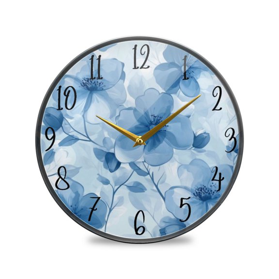 Acrylic Circular Clock 9.5x9.5 Inch Circular Clock Decorative Clock Creative Clock Dual-Purpose Clock Wall Clock Clock Decorate Your Space Pretty Lovely Flowers Seamless