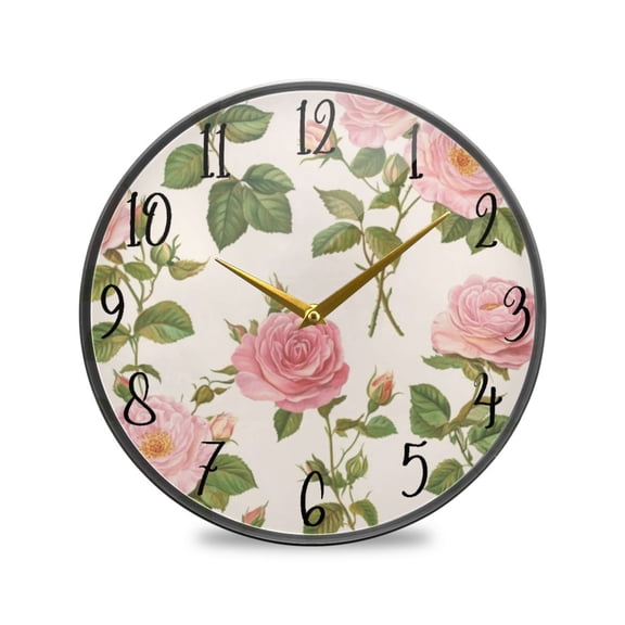 Acrylic Circular Clock 9.5x9.5 Inch Circular Clock Decorative Clock Creative Clock Dual-Purpose Clock Wall Clock Clock Decorate Your Space Pretty Rose