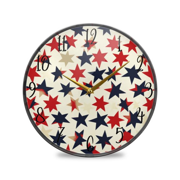 Acrylic Circular Clock 9.5x9.5 Inch Circular Clock Decorative Clock Creative Clock Dual-Purpose Clock Wall Clock Clock Decorate Your Space Pretty Stars1