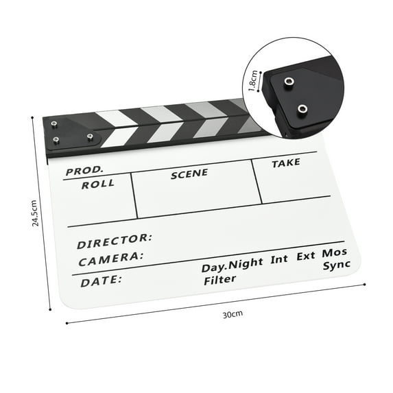 Acrylic Clapperboard Film Clapboard Movie Director's Slate Cut Action Scene Clapper Board Film Slate Dry Erase