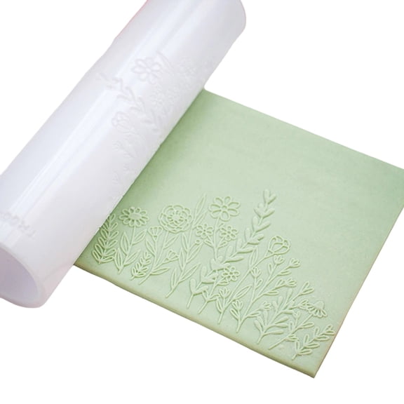 Acrylic Clay Roller For Earring Making With Floral Patterns And Easy Grip Handle Cowhides Texture Mold Pottery Tool