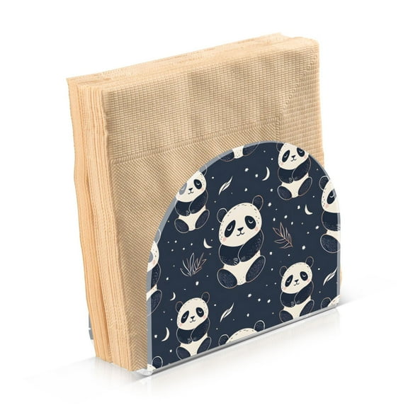 Acrylic Clear Cocktail Napkin Holder 4.1x4.9x2 inch Cartoon Sitting Panda