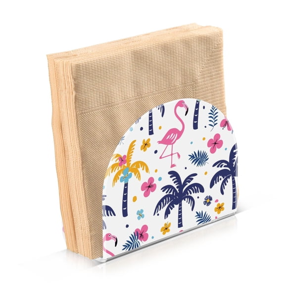 Acrylic Clear Cocktail Napkin Holder 4.1x4.9x2 inch Cute Flamingo Flower Tree