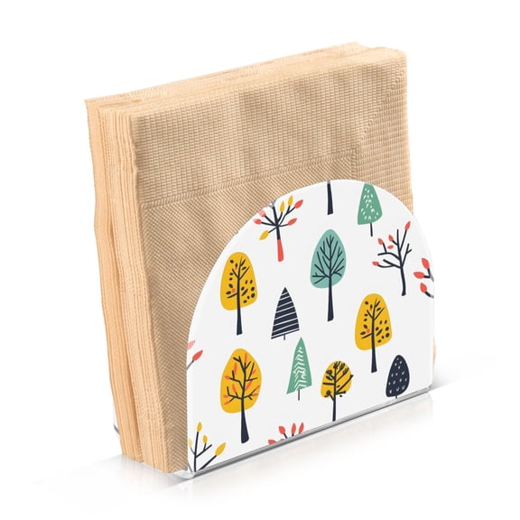Acrylic Clear Cocktail Napkin Holder 4.1x4.9x2 inch Different Trees