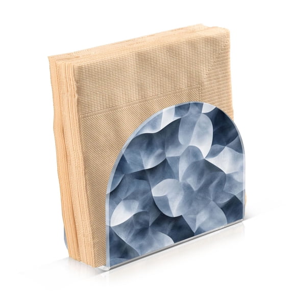 Acrylic Clear Cocktail Napkin Holder 4.1x4.9x2 inch Elegant Wavy Geometric