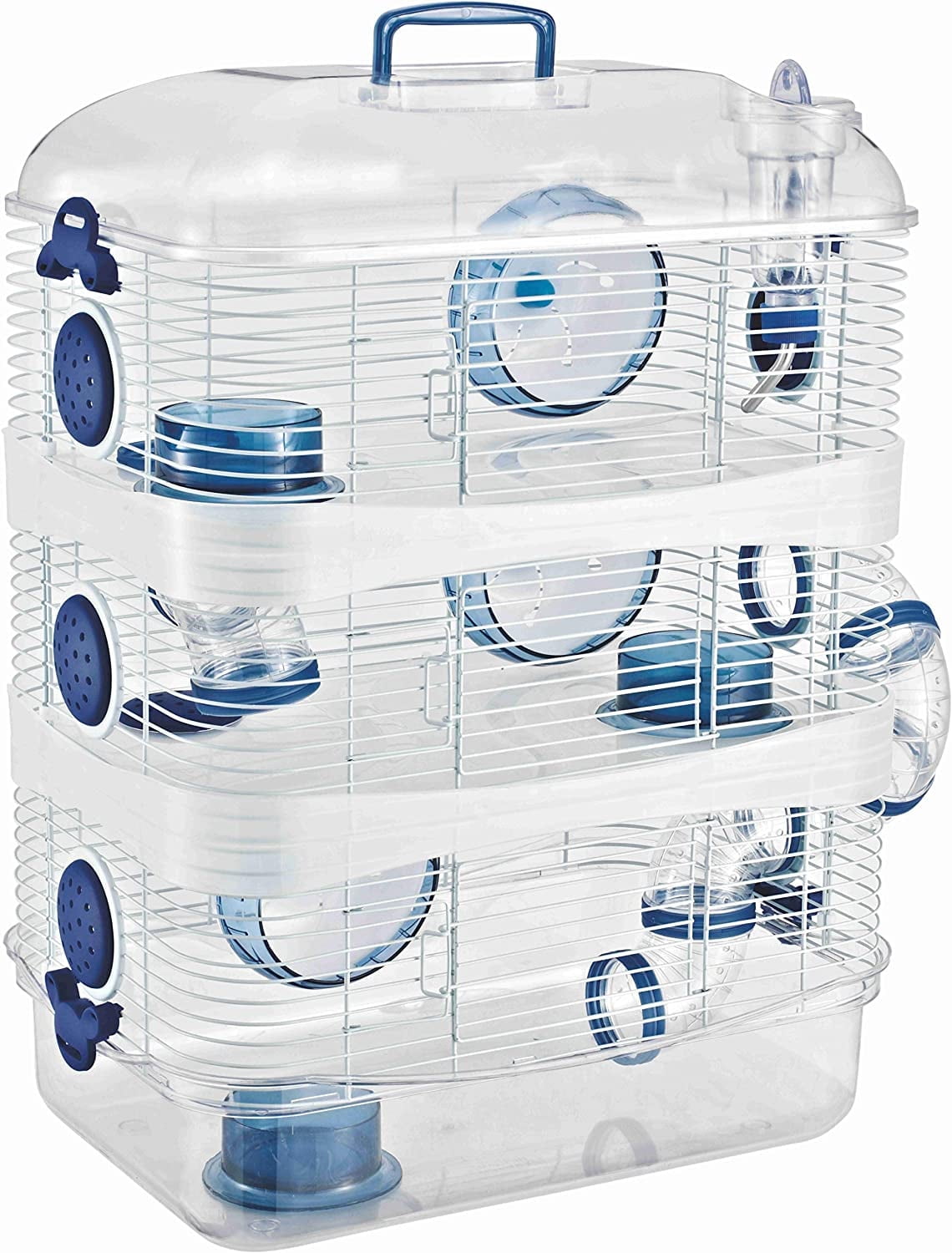 Acrylic Clear Expansible and Customizable 3-Solid Story Acrylic Clear Hamster Habitat Home House Cage For Rodent Gerbil Mouse Mice Rat With Accessories