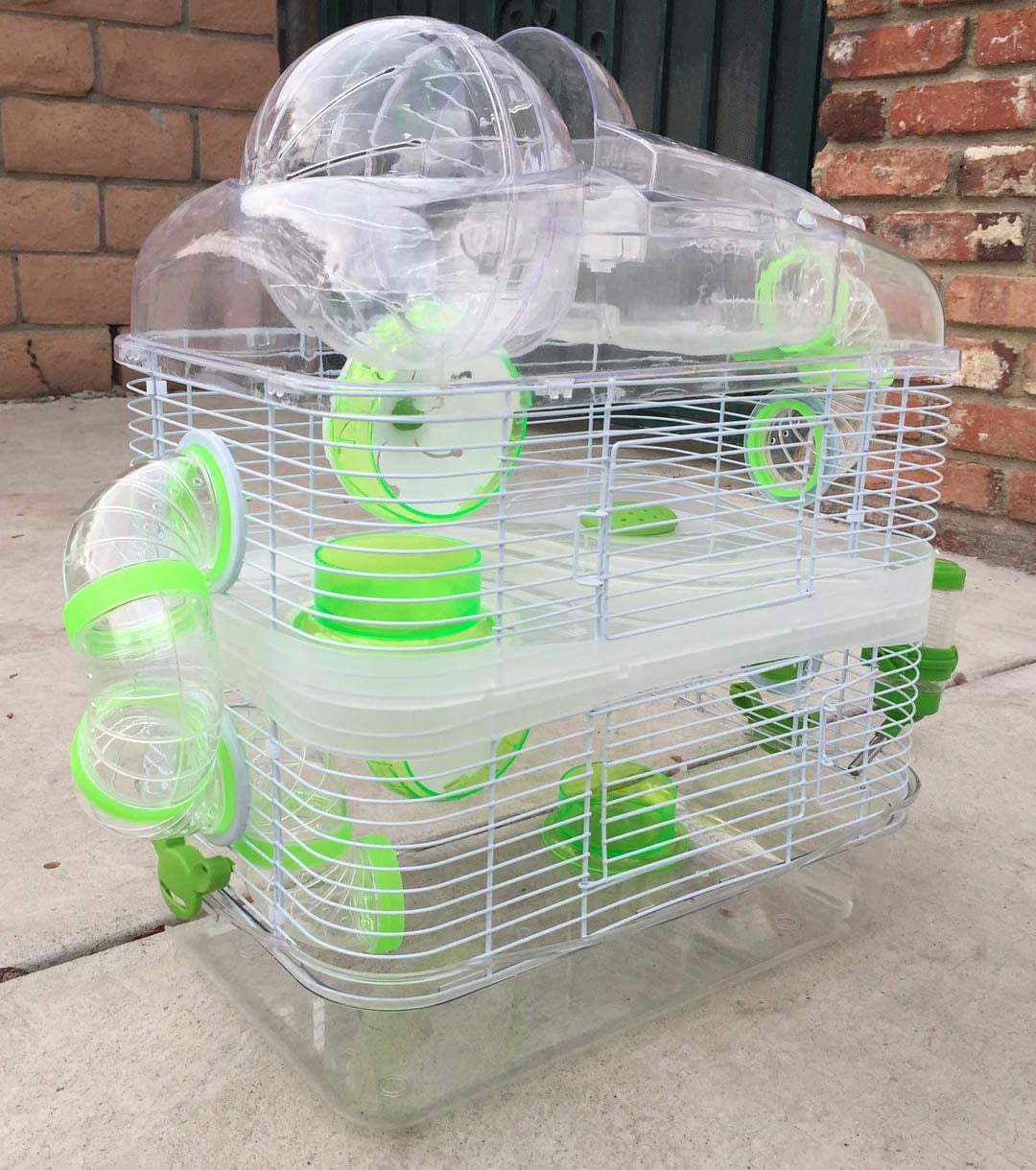 Mcage 3-Story Large Acrylic Clear Expansible and Customizable Hamster Mice Mouse Habitat Cage Home with 1 x Water Bottle