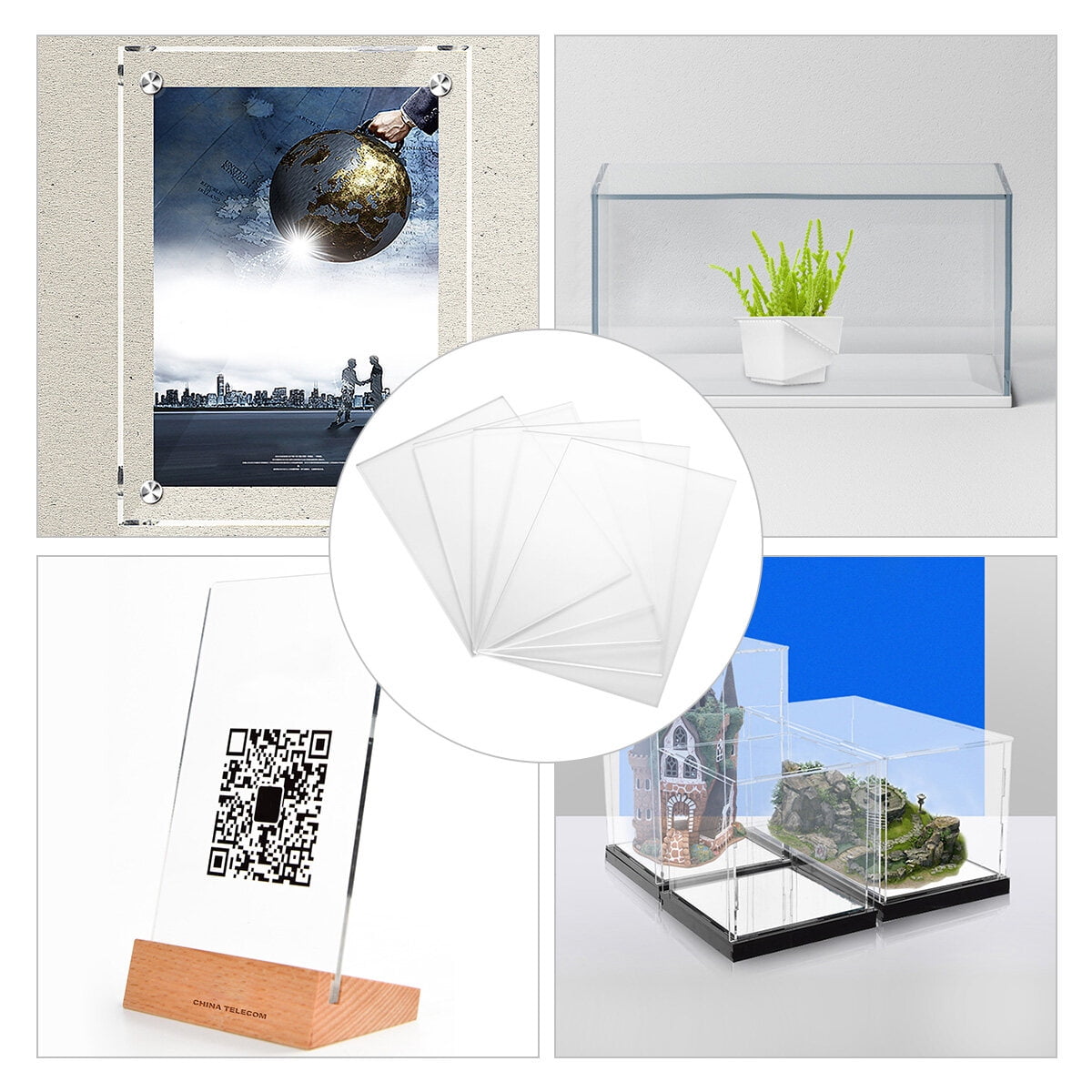 Acrylic Clear Glass Board Sheet Transparent Panels Replacement Craft